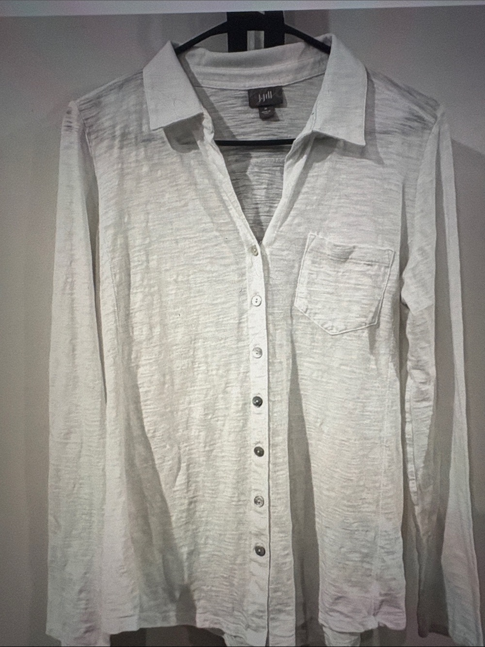 J. Jill Lightweight Knit Button Down Shirt Medium
